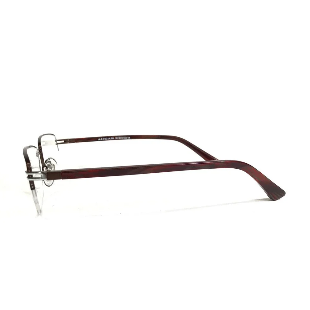 Augar Eyeglasses Frames 195 COL 106 Grey Red 22KT GP Gold Plated 56-18-135